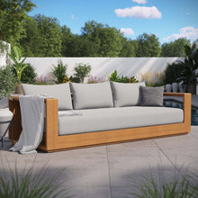 Load image into Gallery viewer, 94" Brentwood Outdoor Patio Acacia Wood Sofa