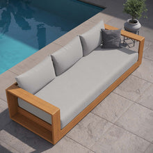 Load image into Gallery viewer, 94" Brentwood Outdoor Patio Acacia Wood Sofa
