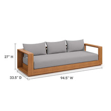Load image into Gallery viewer, 94" Brentwood Outdoor Patio Acacia Wood Sofa