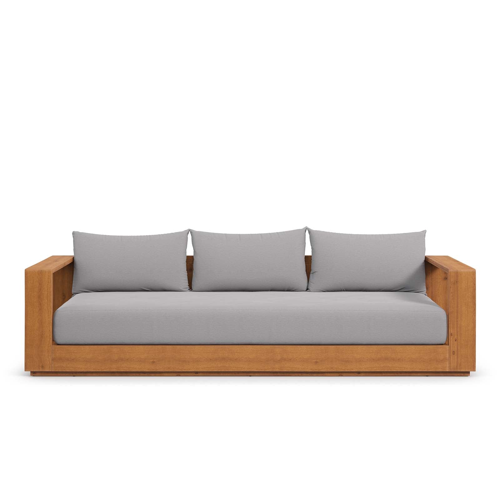 94" Brentwood Outdoor Patio Acacia Wood Sofa