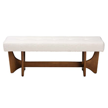 Load image into Gallery viewer, Alma Tufted Boucle and Walnut Bench