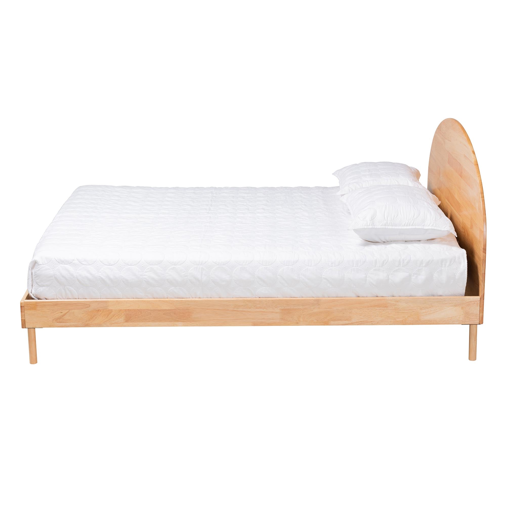 Mikkel Japandi Natural Brown Wood Bed Queen Size