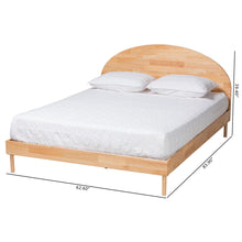 Load image into Gallery viewer, Mikkel Japandi Natural Brown Wood Bed Queen Size