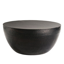 Load image into Gallery viewer, 32 Inch Metal Hammered Coffee Table in Black