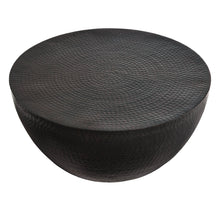 Load image into Gallery viewer, 32 Inch Metal Hammered Coffee Table in Black