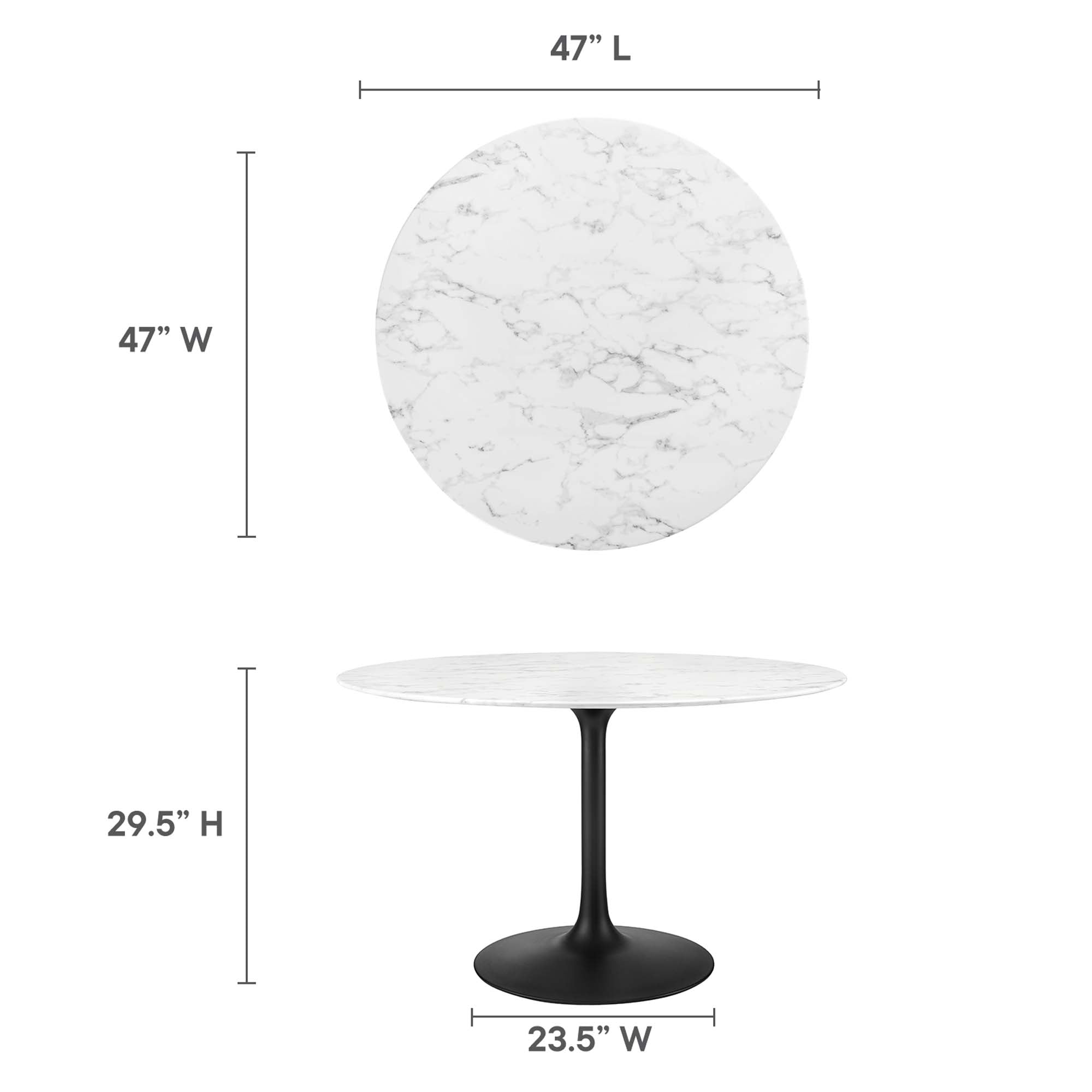 48_Faux_Marble_Top_Black_Base_Tulip_Table