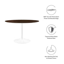 Load image into Gallery viewer, 48&quot; Tulip Round Dining Table Cherry Walnut Top with White