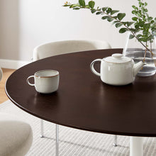 Load image into Gallery viewer, 48&quot; Tulip Round Dining Table Cherry Walnut Top with White Base