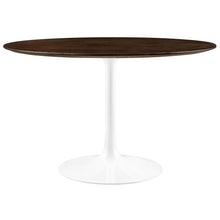 Load image into Gallery viewer, 48&quot; Tulip Round Dining Table Cherry Walnut Top with White Base