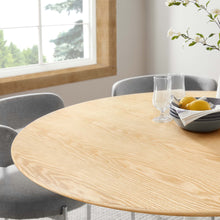 Load image into Gallery viewer, 48&quot; Tulip Round Dining Table Natural Top with Black Base