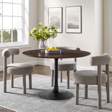 Load image into Gallery viewer, tulip Round 48&quot; Dining Table cherry walnut black base