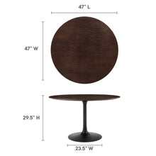 Load image into Gallery viewer, 48&quot; Tulip Round Dining Table with Cherry Walnut Top and Black Base
