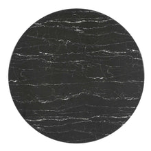 Load image into Gallery viewer, 48&quot; marble tulip table black base with black top