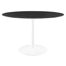 Load image into Gallery viewer, 48&quot; marble tulip table black white