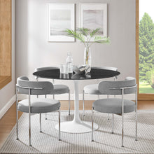 Load image into Gallery viewer, 48&quot; marble tulip table black white