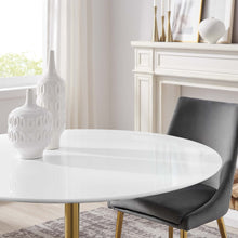 Load image into Gallery viewer, Tulip Round 48&quot; Dining Table White Top Gold Base