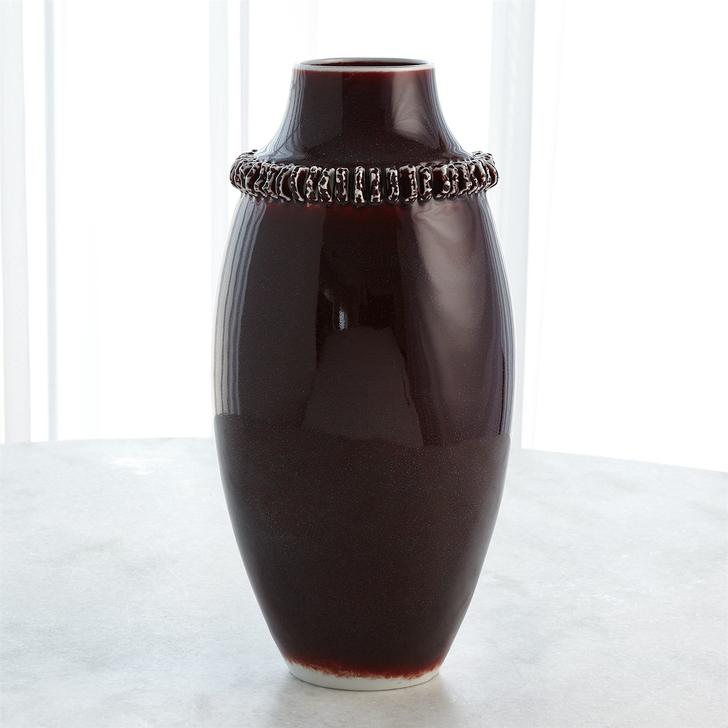 Ruffle Vase-Oxblood