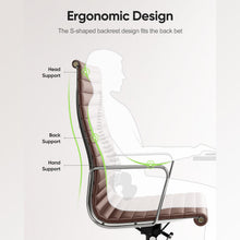 Load image into Gallery viewer, Ribbed Back Office Chair Leather High Back