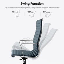 Load image into Gallery viewer, Ribbed Back Office Chair Leather High Back