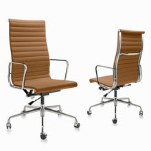 Load image into Gallery viewer, Ribbed Back Office Chair Leather High Back