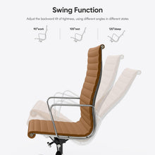 Load image into Gallery viewer, Ribbed Back Office Chair Leather High Back