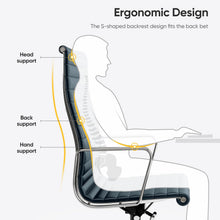 Load image into Gallery viewer, Ribbed Back Office Chair Leather High Back