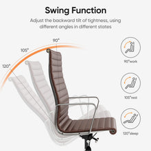 Load image into Gallery viewer, Ribbed Back Office Chair Leather High Back