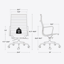 Load image into Gallery viewer, Ribbed Back Office Chair Leather High Back