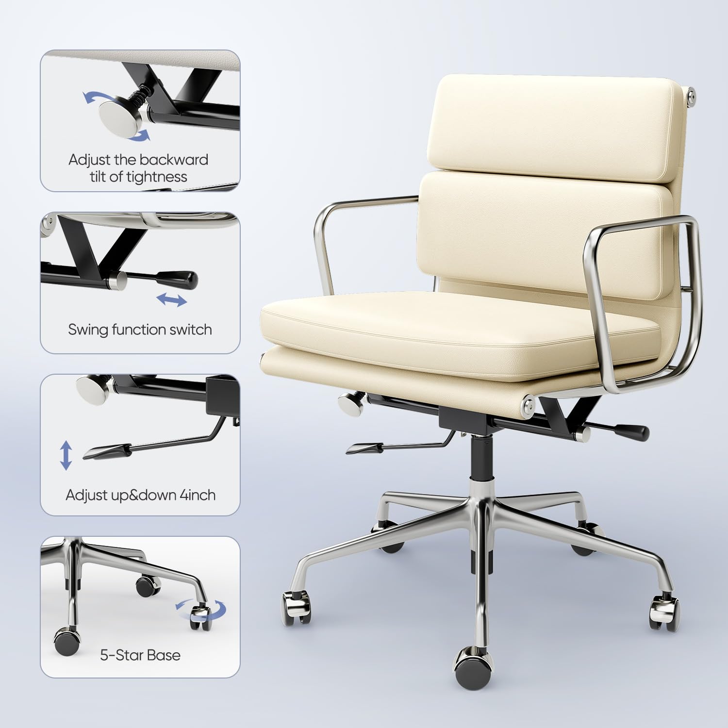 Soft Paded Leather Office Chair