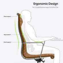 Load image into Gallery viewer, Ribbed Back Office Chair Leather High Back
