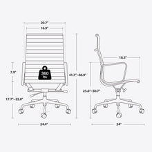 Load image into Gallery viewer, Ribbed Back Office Chair Leather High Back
