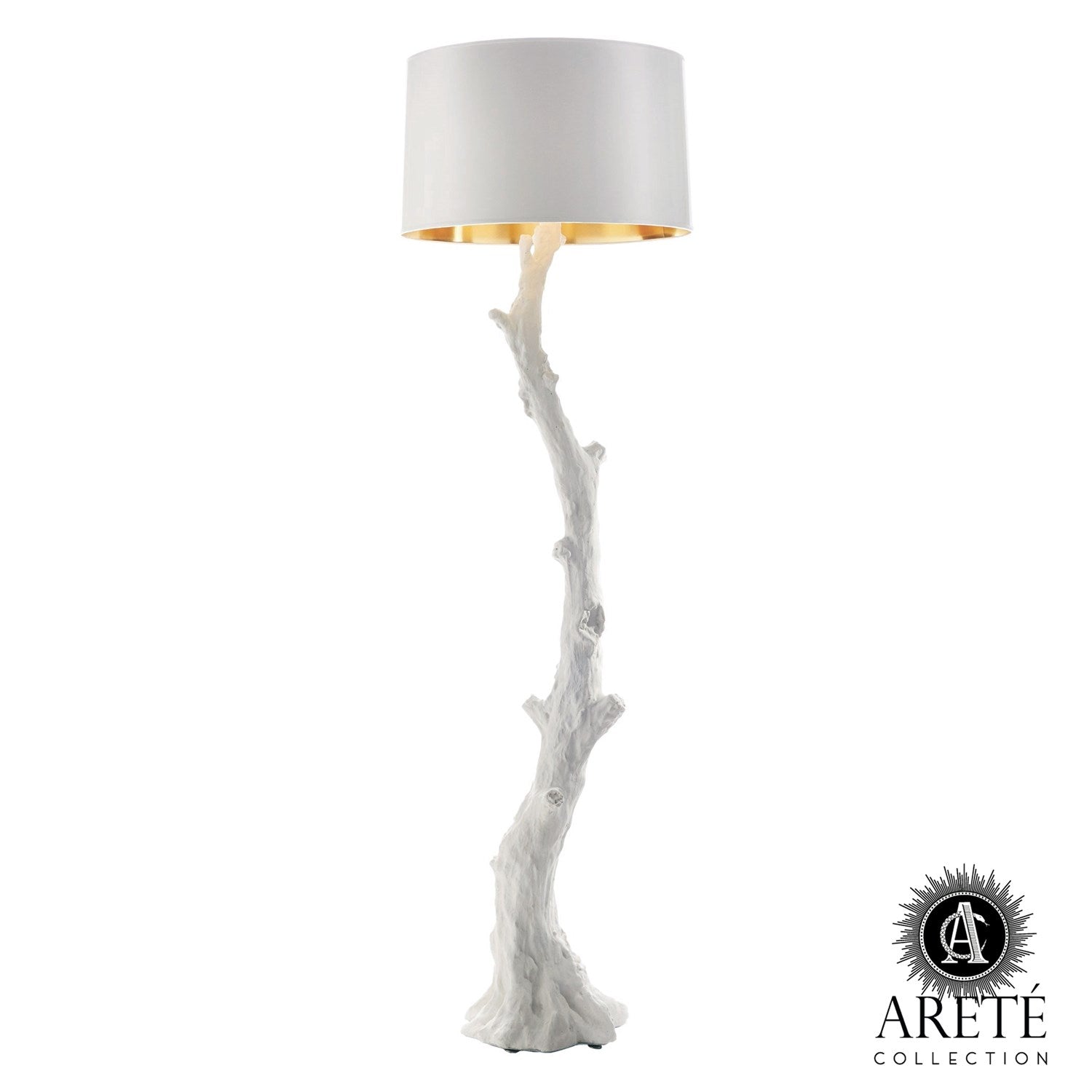 Faux Bois Floor Lamp White