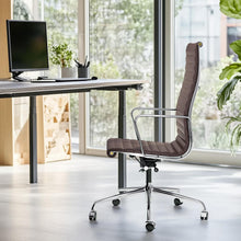 Load image into Gallery viewer, Ribbed Back Office Chair Leather High Back