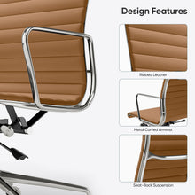 Load image into Gallery viewer, Ribbed Back Office Chair Leather High Back