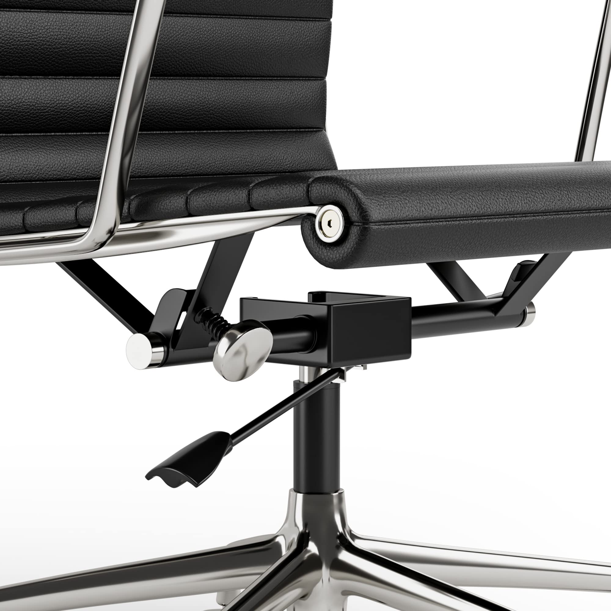 Ribbed Back Office Chair Leather High Back