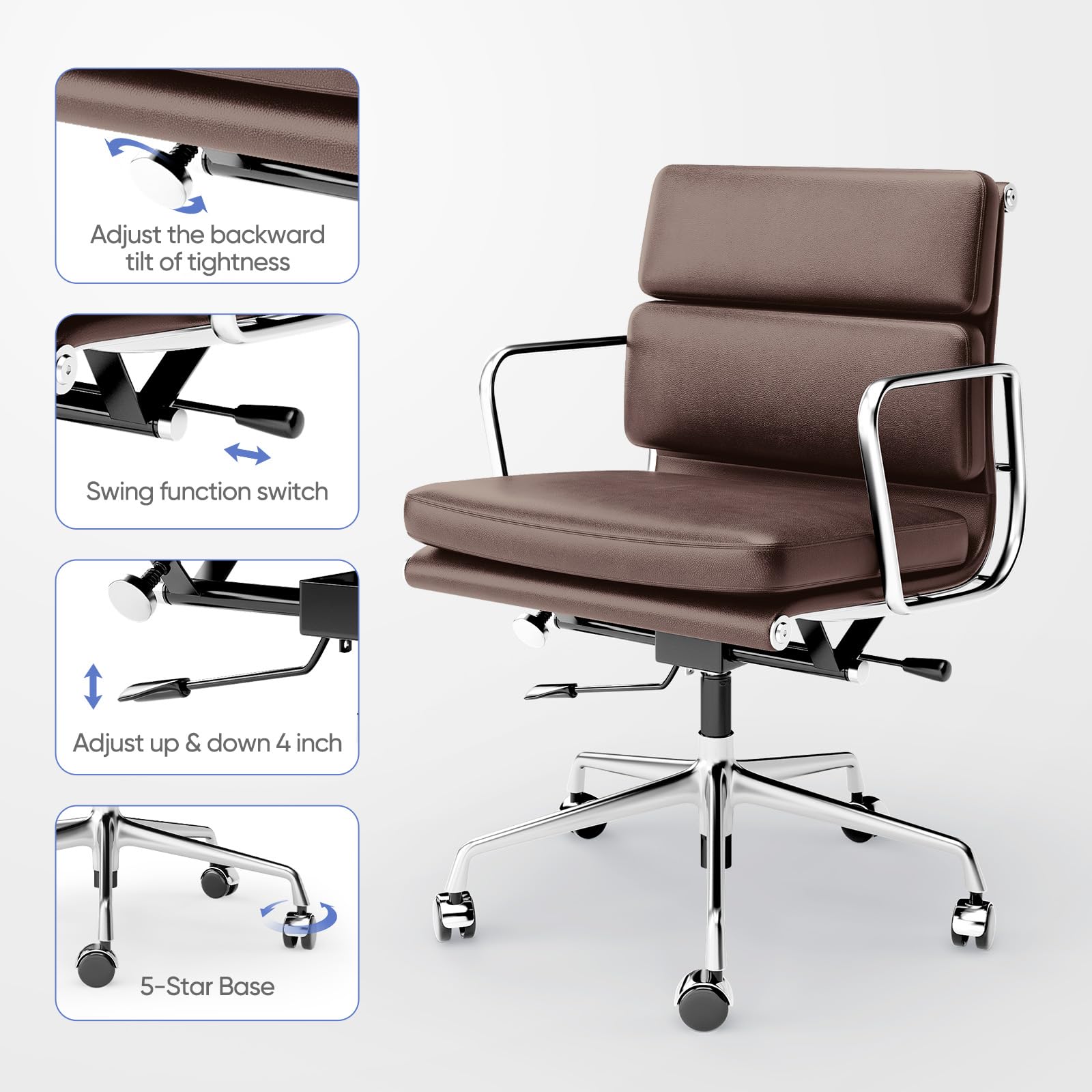 Soft Paded Leather Office Chair