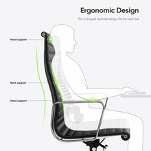 Load image into Gallery viewer, Ribbed Back Office Chair Leather High Back