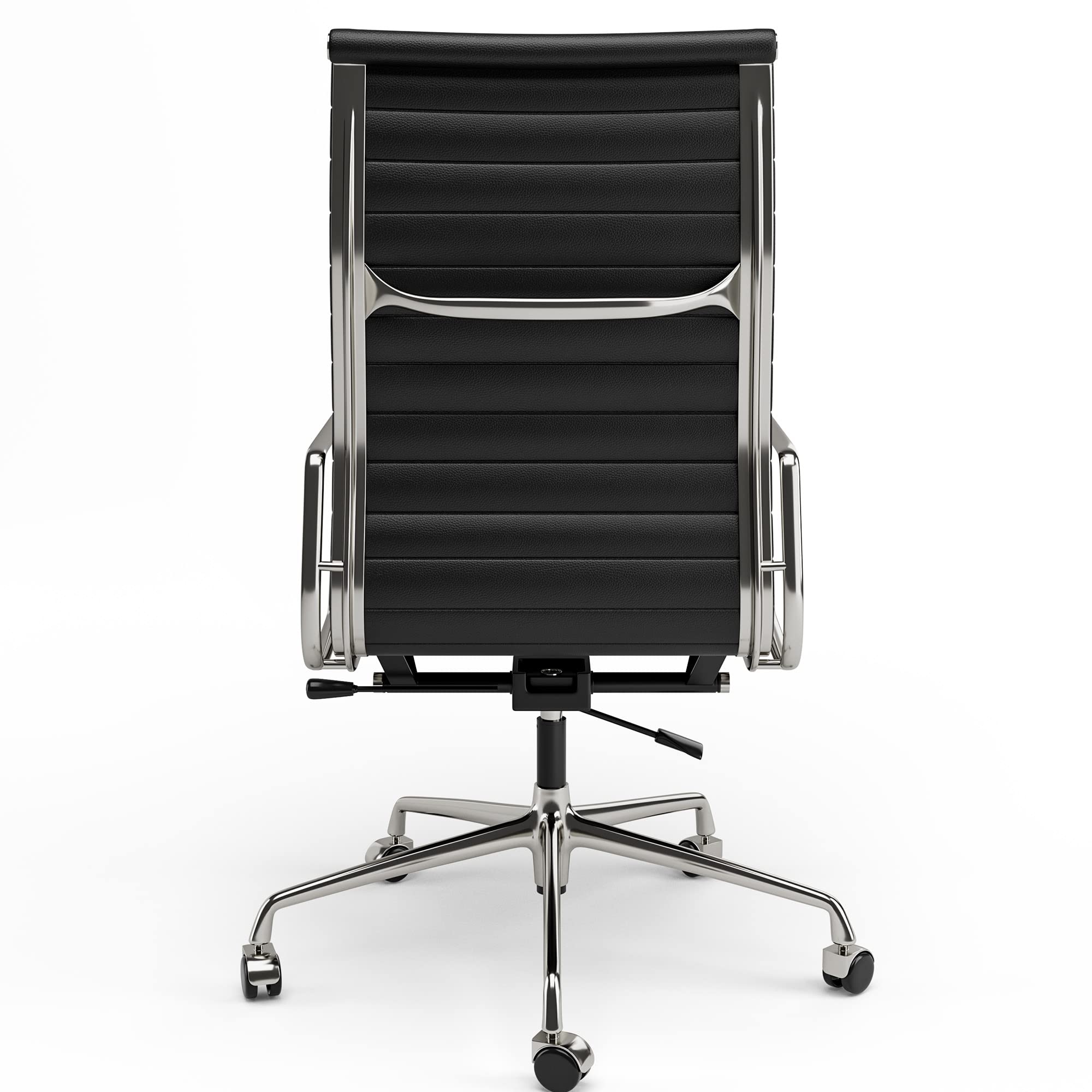 Ribbed Back Office Chair Leather High Back