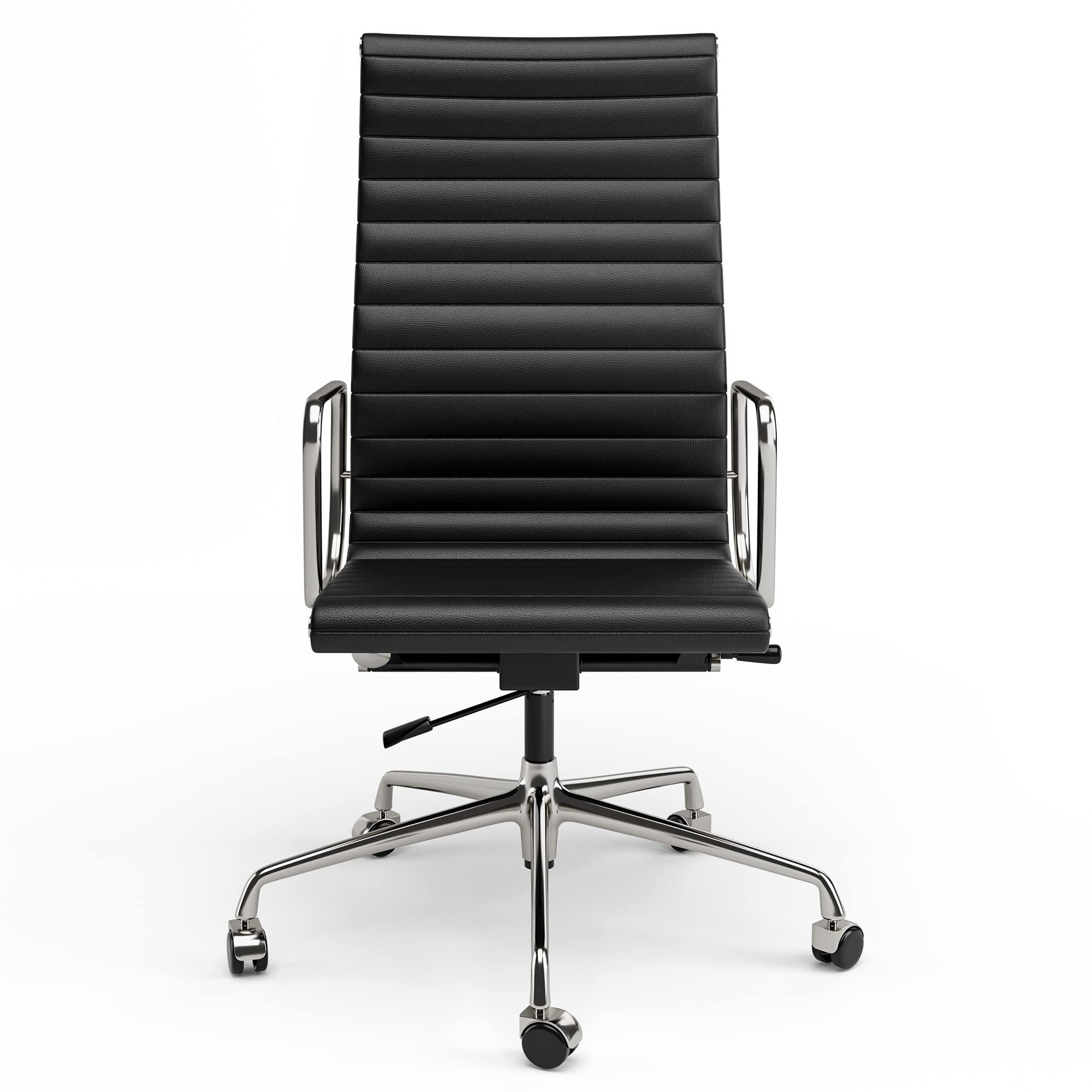 Ribbed Back Office Chair Leather High Back