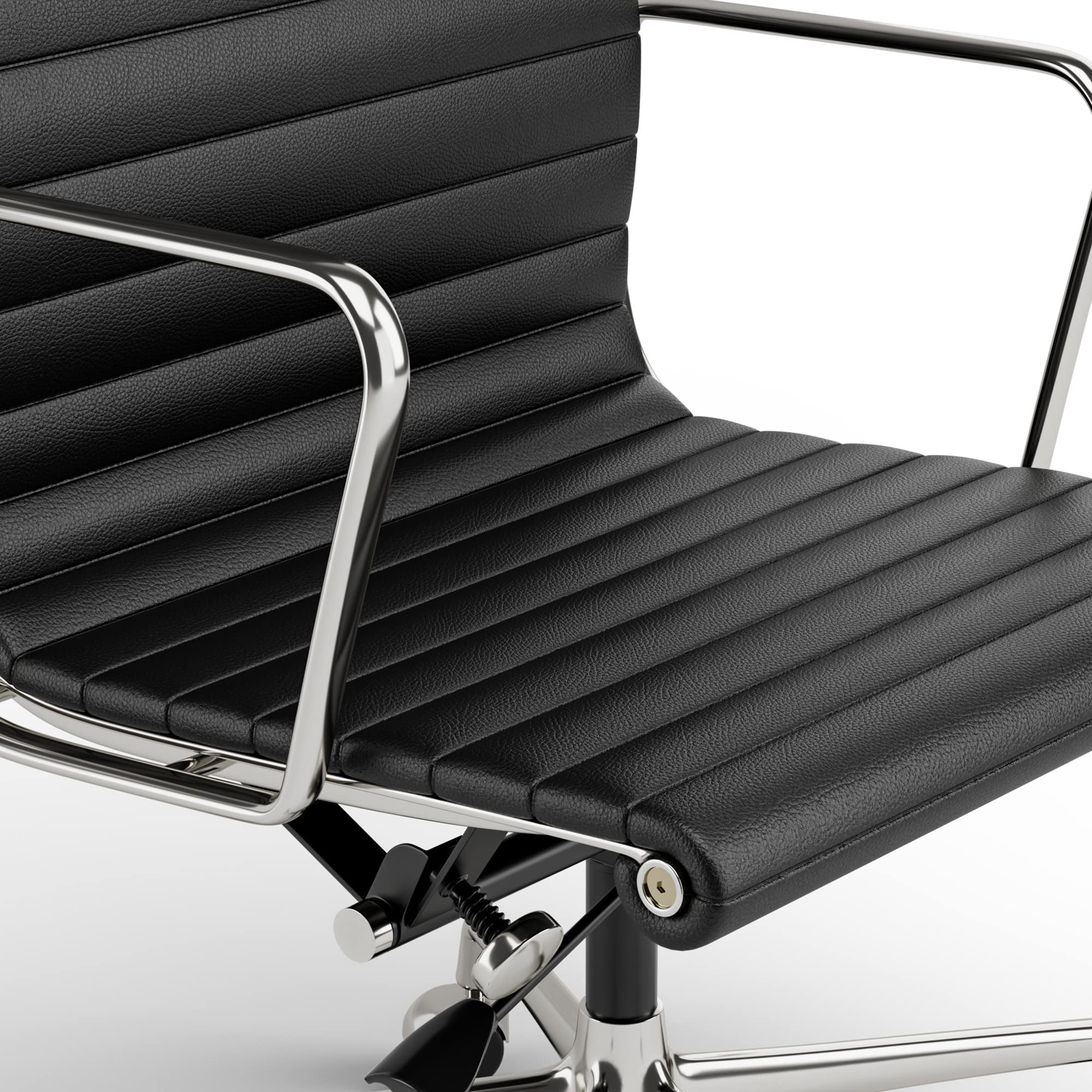 Ribbed Back Office Chair Leather High Back