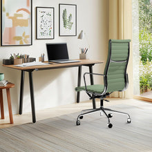 Load image into Gallery viewer, Ribbed Back Office Chair Leather High Back