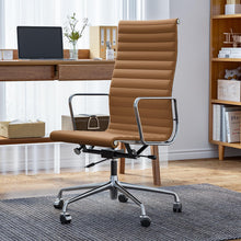 Load image into Gallery viewer, Ribbed Back Office Chair Leather High Back