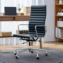 Load image into Gallery viewer, Ribbed Back Office Chair Leather High Back