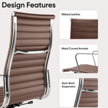 Load image into Gallery viewer, Ribbed Back Office Chair Leather High Back