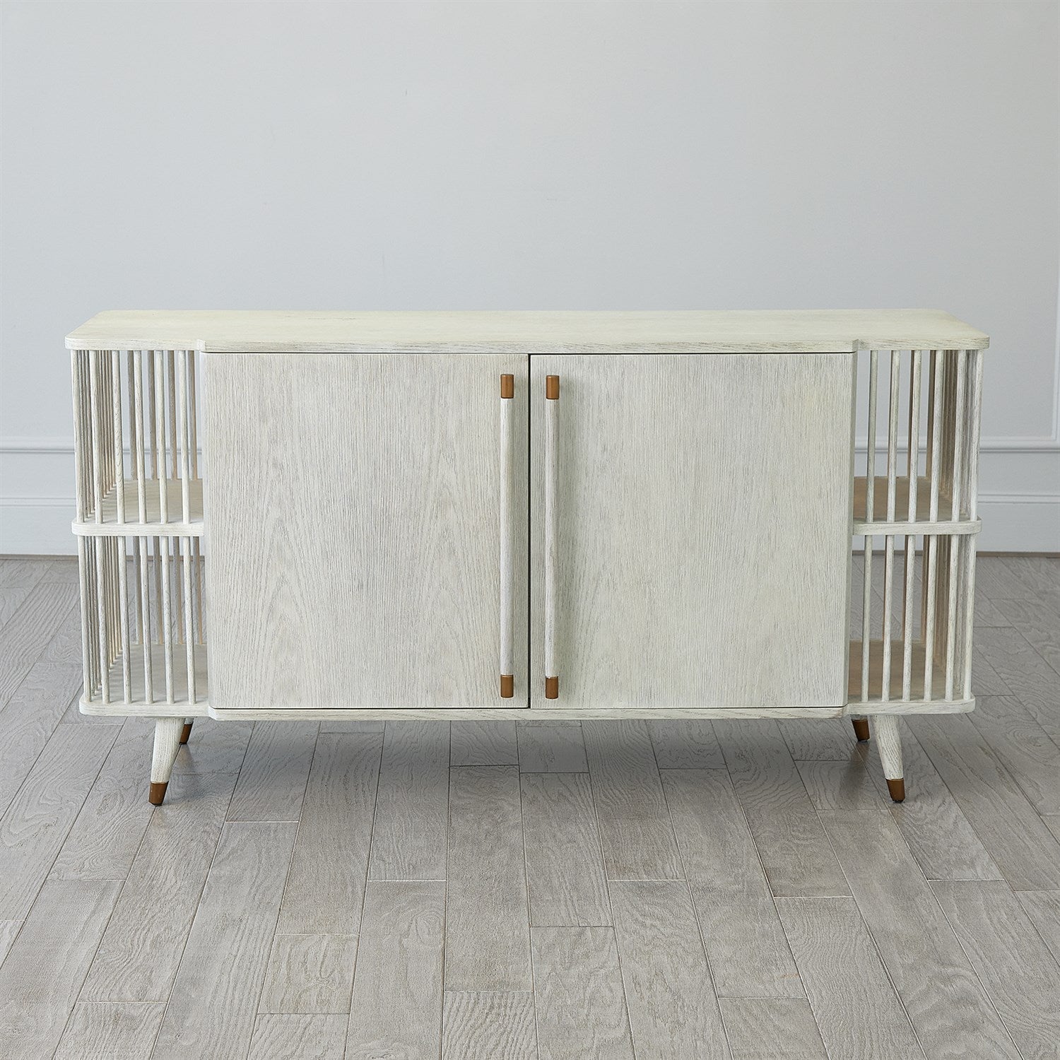 Arbor Media Cabinet-Whitewashed Finish