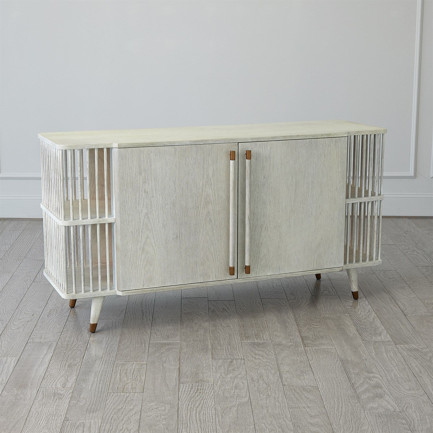 Arbor Media Cabinet-Whitewashed Finish
