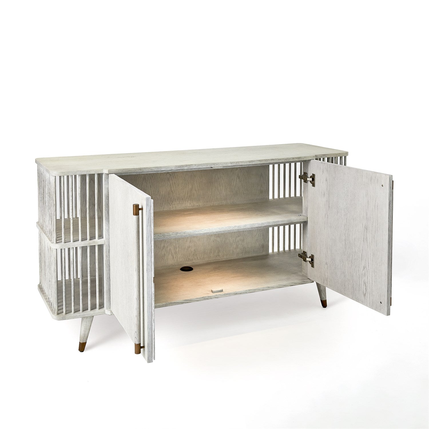 Arbor Media Cabinet-Whitewashed Finish