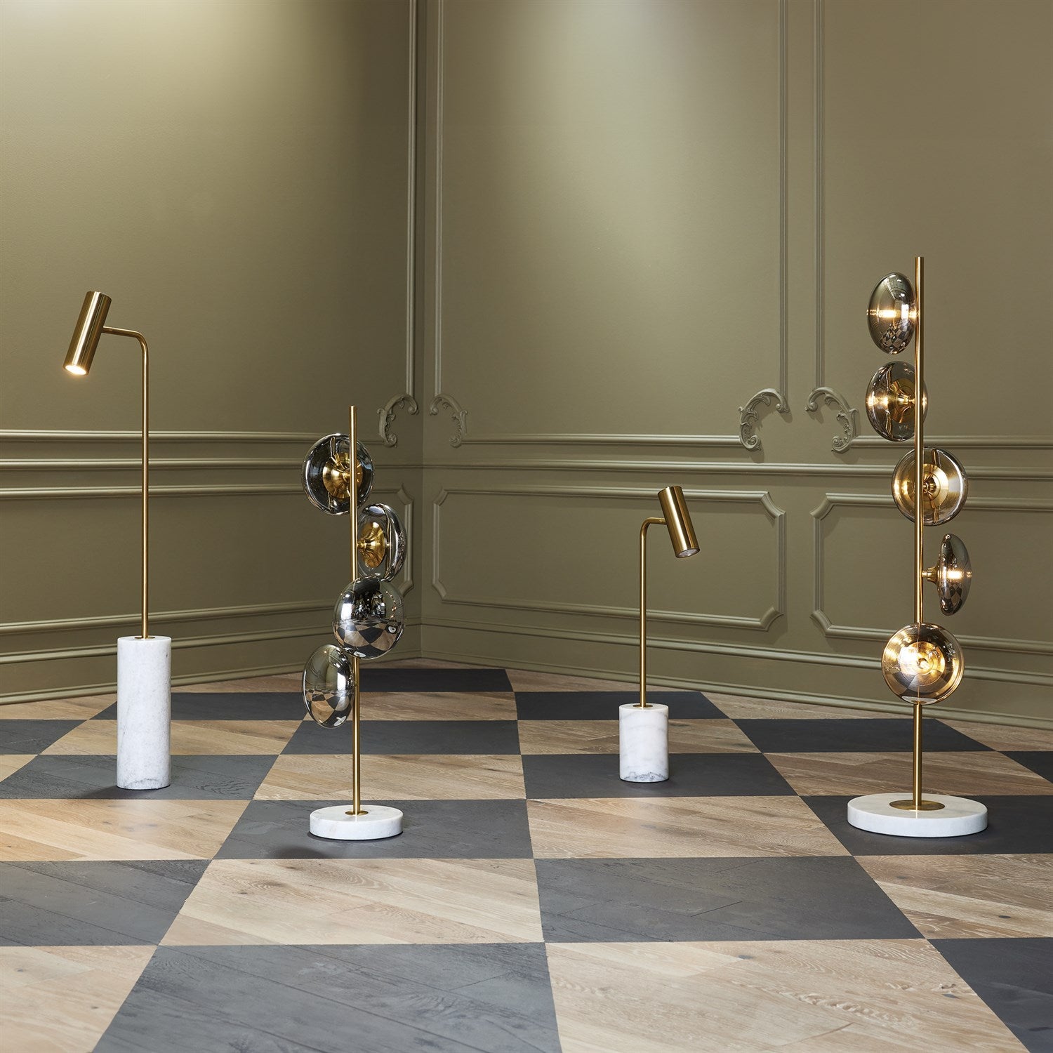 Stellar Floor Lamp-Smoke/Brass