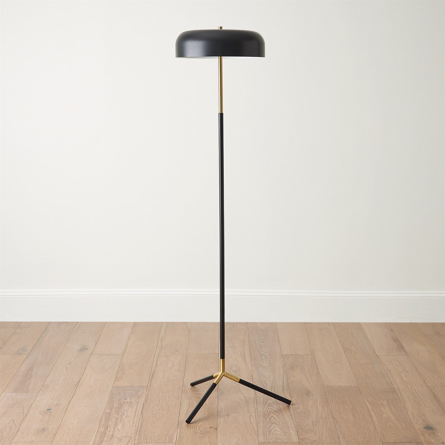 Dome Floor Lamp-Black/Brass