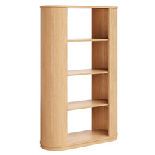 Load image into Gallery viewer, Ann 74 Inch Curved 4 Tier Bookshelf in Natural